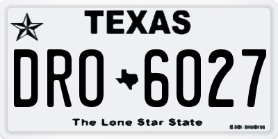 TX license plate DRO6027