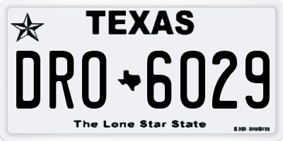 TX license plate DRO6029