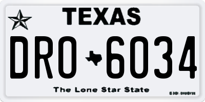 TX license plate DRO6034