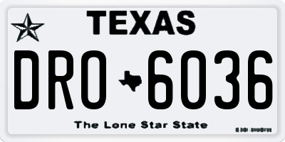 TX license plate DRO6036