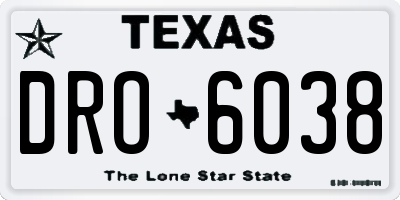 TX license plate DRO6038
