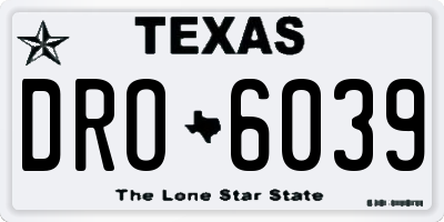 TX license plate DRO6039