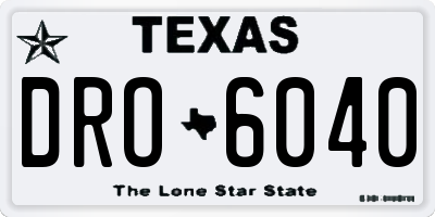 TX license plate DRO6040