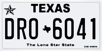 TX license plate DRO6041