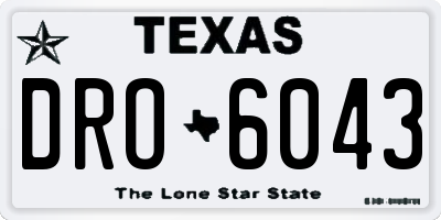 TX license plate DRO6043