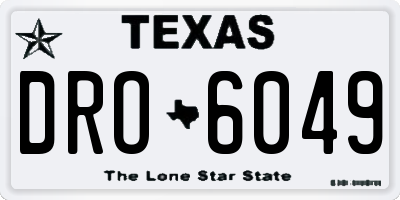 TX license plate DRO6049