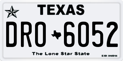 TX license plate DRO6052