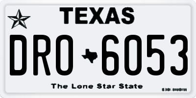 TX license plate DRO6053