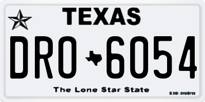 TX license plate DRO6054