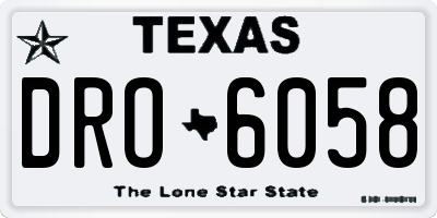 TX license plate DRO6058