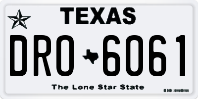 TX license plate DRO6061