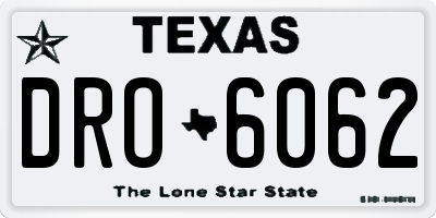 TX license plate DRO6062