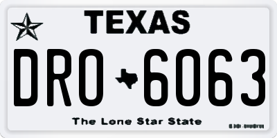 TX license plate DRO6063
