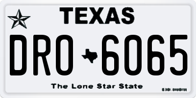 TX license plate DRO6065