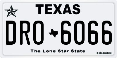 TX license plate DRO6066