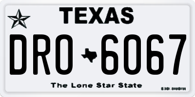 TX license plate DRO6067