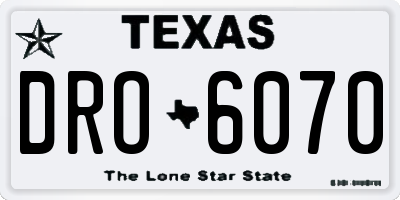 TX license plate DRO6070