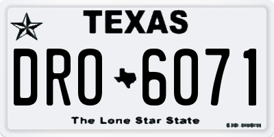 TX license plate DRO6071