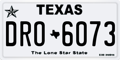 TX license plate DRO6073