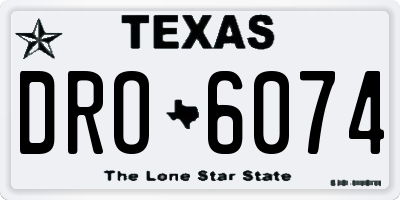 TX license plate DRO6074