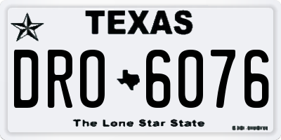 TX license plate DRO6076