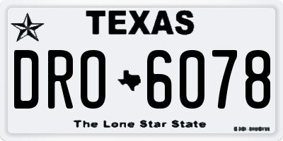 TX license plate DRO6078