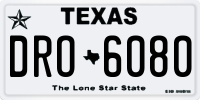 TX license plate DRO6080