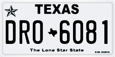 TX license plate DRO6081