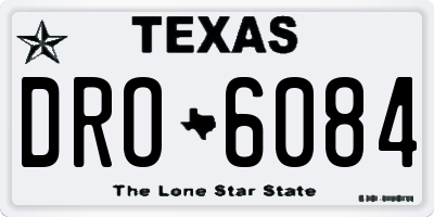 TX license plate DRO6084