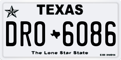 TX license plate DRO6086