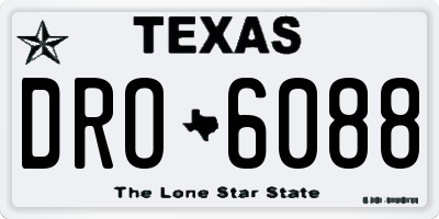 TX license plate DRO6088