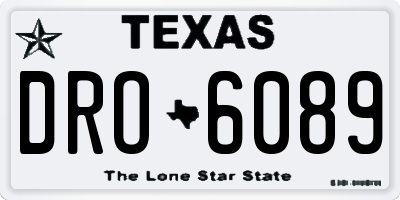 TX license plate DRO6089