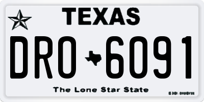 TX license plate DRO6091
