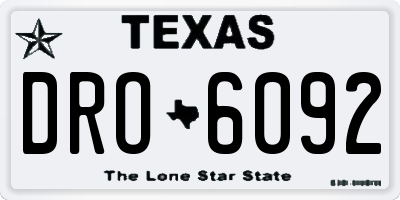 TX license plate DRO6092