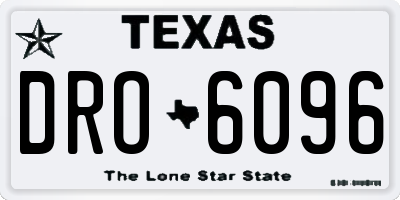 TX license plate DRO6096