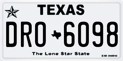 TX license plate DRO6098