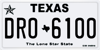TX license plate DRO6100