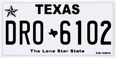TX license plate DRO6102