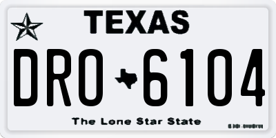 TX license plate DRO6104