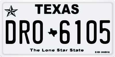TX license plate DRO6105