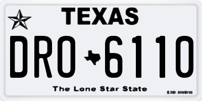 TX license plate DRO6110