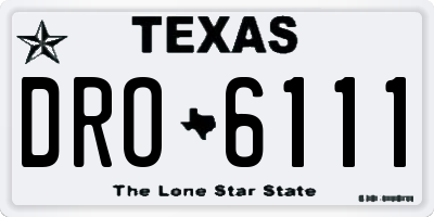 TX license plate DRO6111