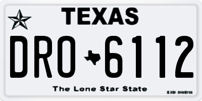 TX license plate DRO6112