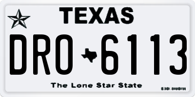 TX license plate DRO6113