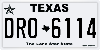 TX license plate DRO6114