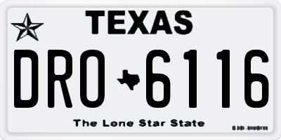 TX license plate DRO6116