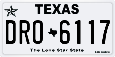TX license plate DRO6117