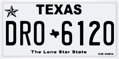 TX license plate DRO6120