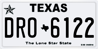 TX license plate DRO6122