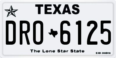 TX license plate DRO6125